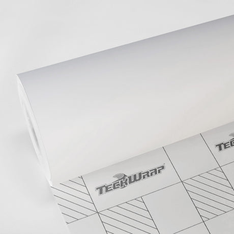 TeckWrap Alaska White SCM02 matte vinyl wrap roll showcasing premium smooth finish and high-performance adhesive liner